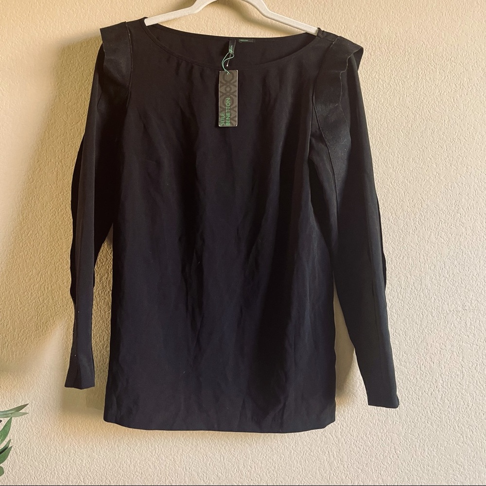 Stile Benetton Italian Black Long Sleeve Top